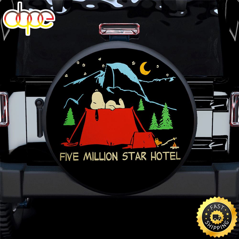 Snoopy Five Million Star Hotel Car Spare Tire Covers Gift For Campers D0hkgu
