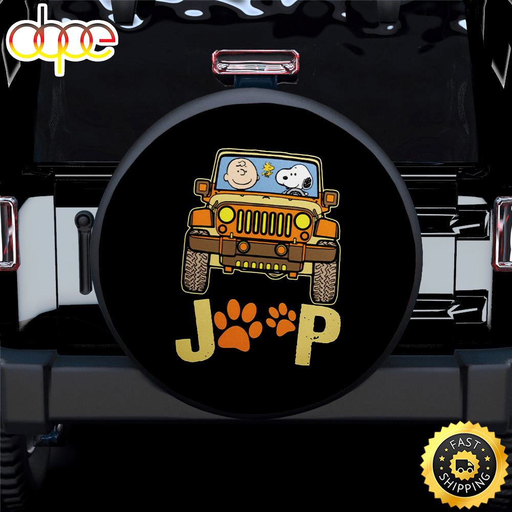 Snoopy Jeep Driving Car Spare Tire Covers Gift For Campers O8albn