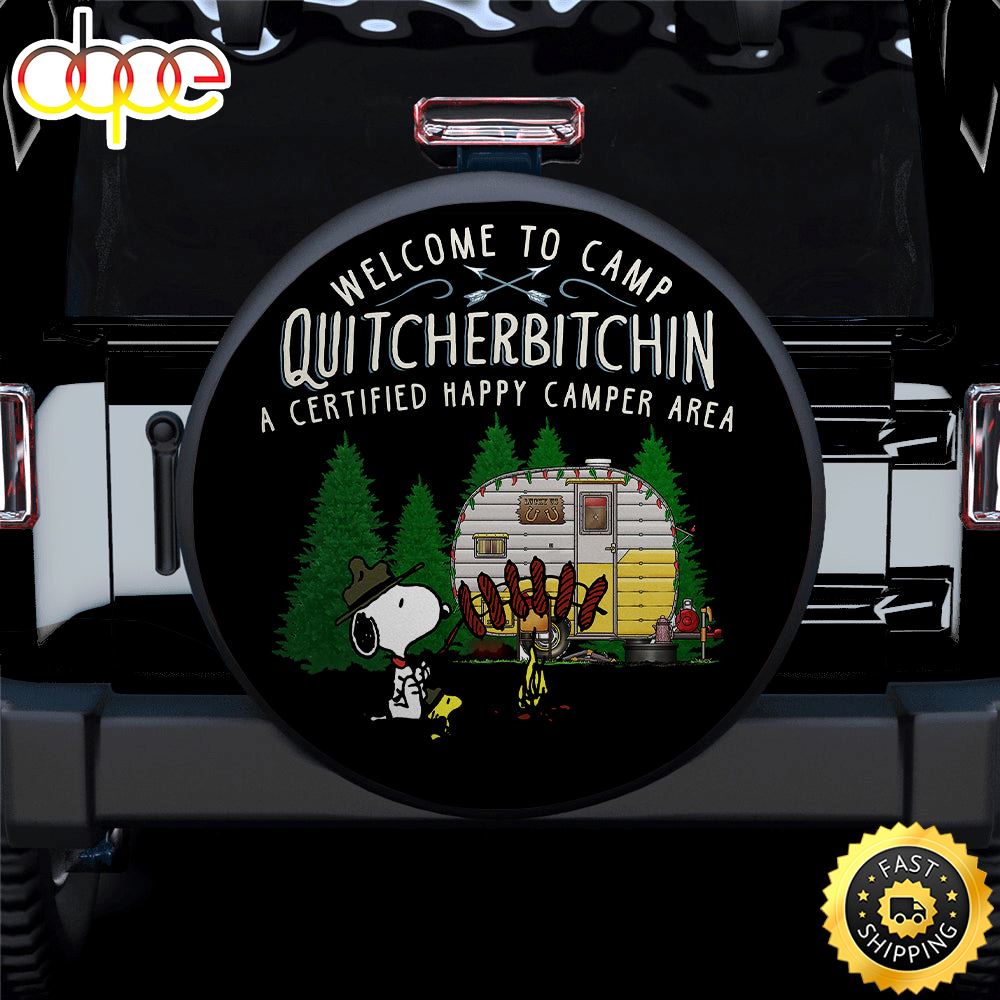Snoopy Quitcherbitchin Camping Car Spare Tire Covers Gift For Campers Yjr3ho