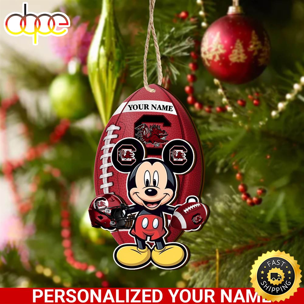 South Carolina Gamecocks And Mickey Mouse Ornament Personalized Your Name