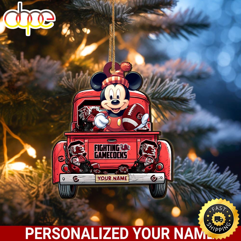 South Carolina Gamecocks Mickey Mouse Ornament Personalized Your Name Sport Home Decor Wna1q8.jpg