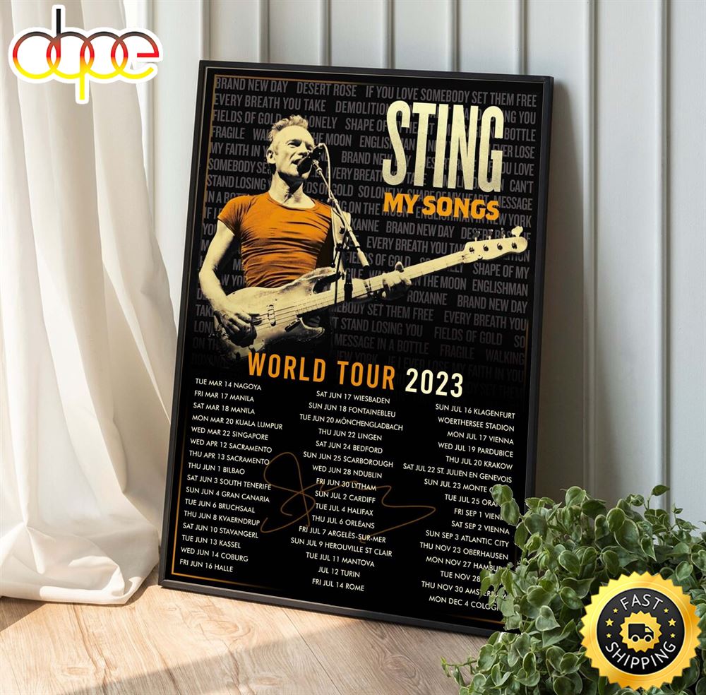 Sting My Songs 2023 World Tour Sting Tour 2023 Poster Sting