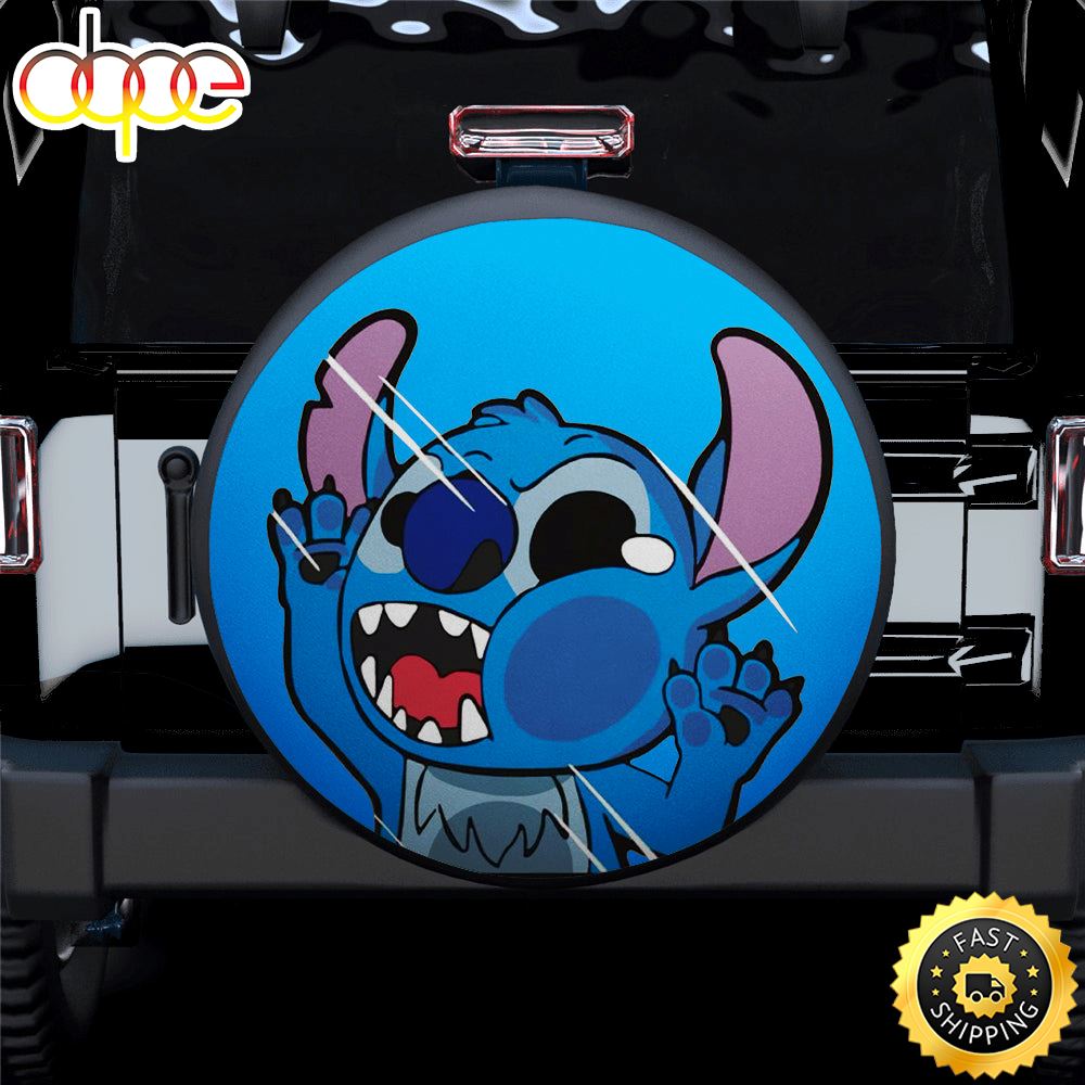 Stitch Funny Hitting Glass Car Spare Tire Covers Gift For Campers Vhnzc9