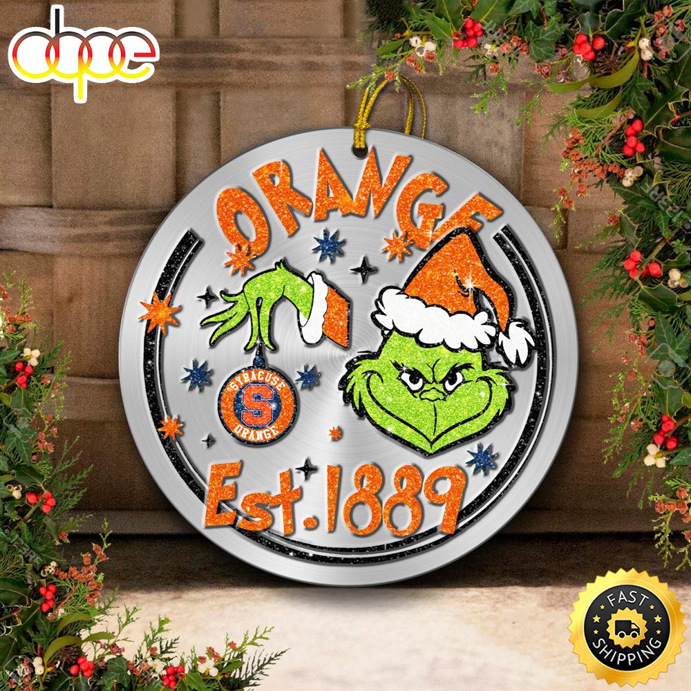 Syracuse Orange Grinch Circle Ornaments Christmas Ly82pp