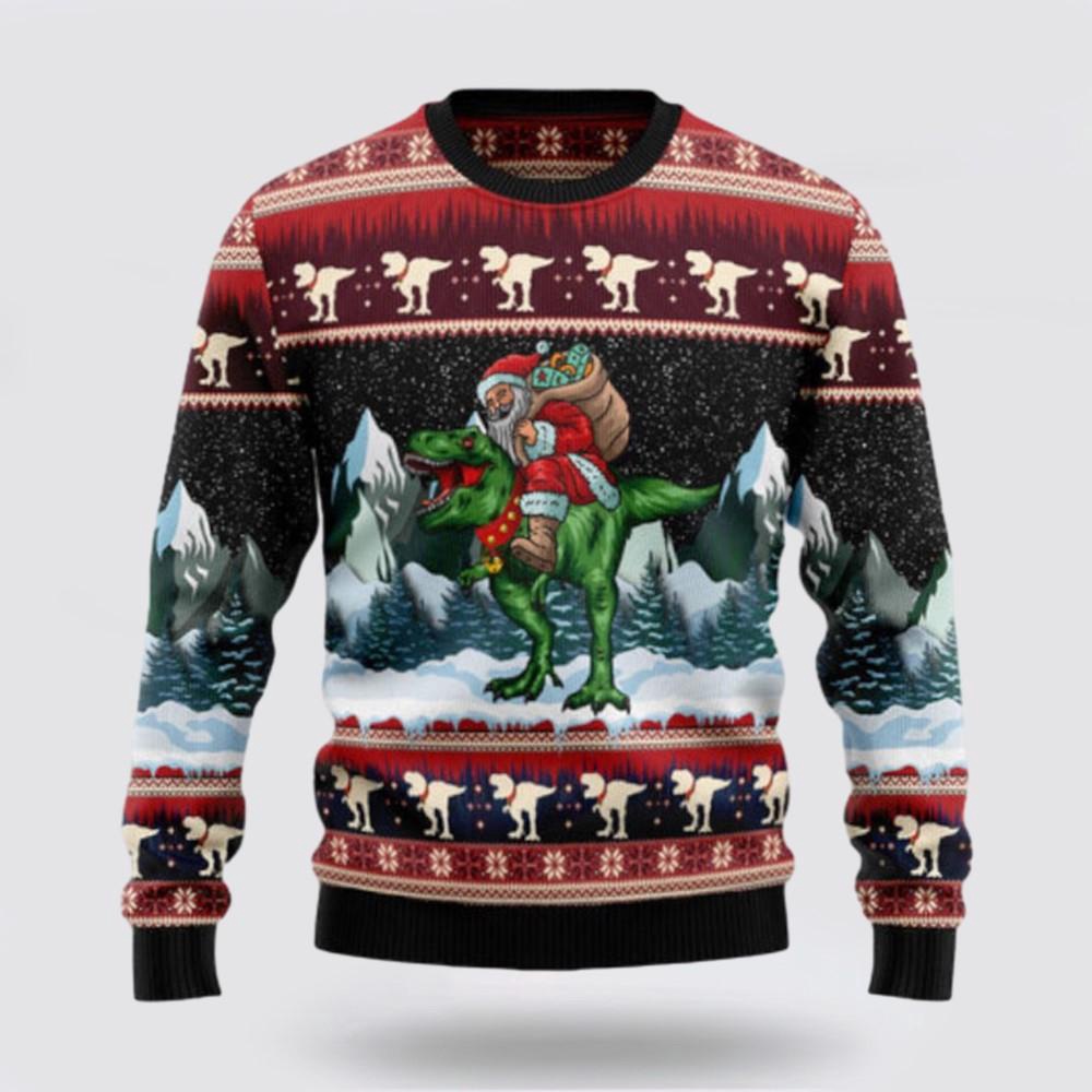 T Rex Santa Clause Ugly Sweater Funny Santa Sweaters 1 Tee Lorrn4.jpg