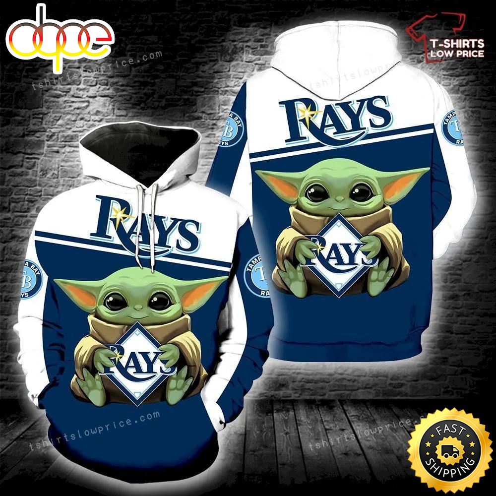 Tampa Bay Rays Baby Yoda Hold Logo New Design Full All Over Print 3d Hoodie Ilwutj