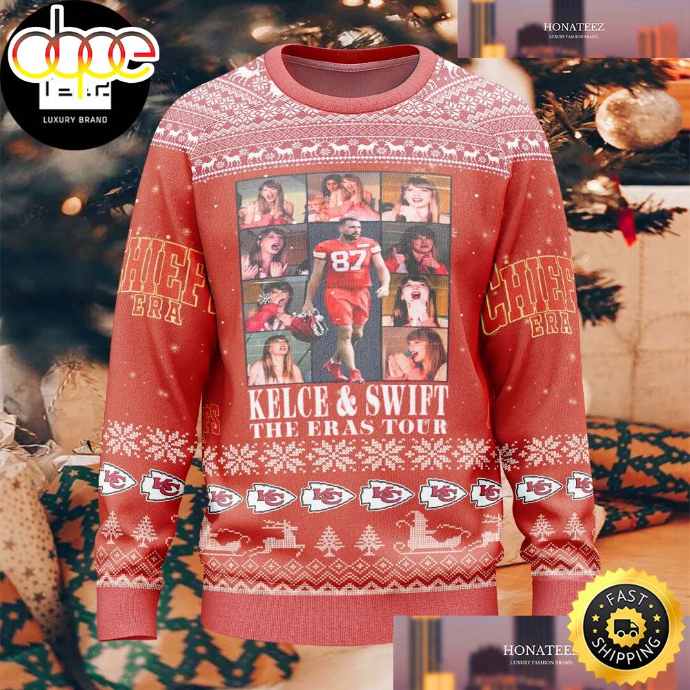 Taylor Swift With Kelce The Kansas City Chiefs The Eras Tour 2023 Ugly Christmas Sweater Whoqu9.jpg