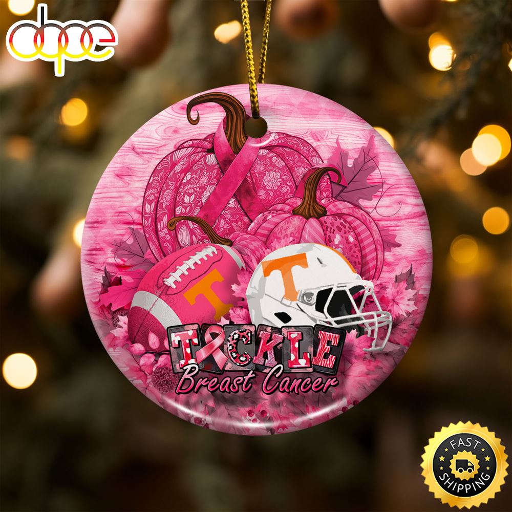 NCAA Tennessee Volunteers  Breast Cancer And Sport Team Ceramic Ornament