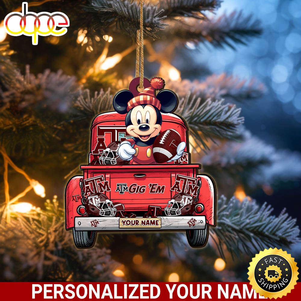 Texas A M Aggies Mickey Mouse Ornament Personalized Your Name Sport Home Decor Goybpp.jpg