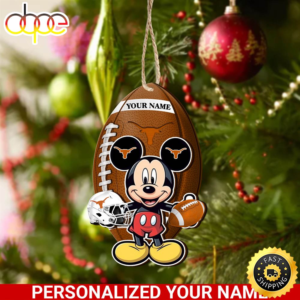 Texas Longhorns And Mickey Mouse Ornament Personalized Your Name