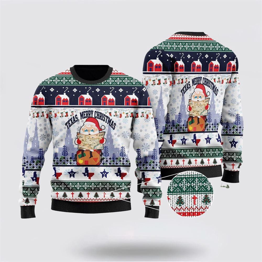 Texas Merry Christmas Jesus Santa Claus Ugly Christmas Sweater 1 Sweater Ac9amr.jpg