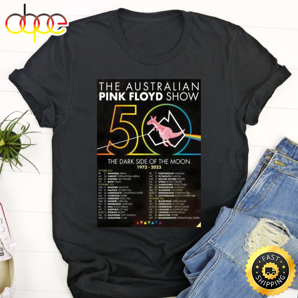 The Australian Pink Floyd Show 50 Dark Side Of The Moon 2023 Uk Tour Black Shirt Ofreni