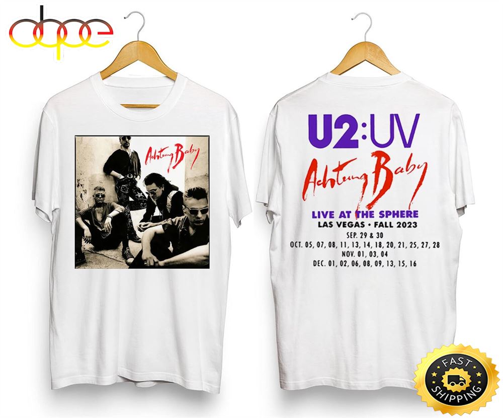 U2 Band Concert Merch Shirt Achtung Baby Live At Sphere Qahwd4