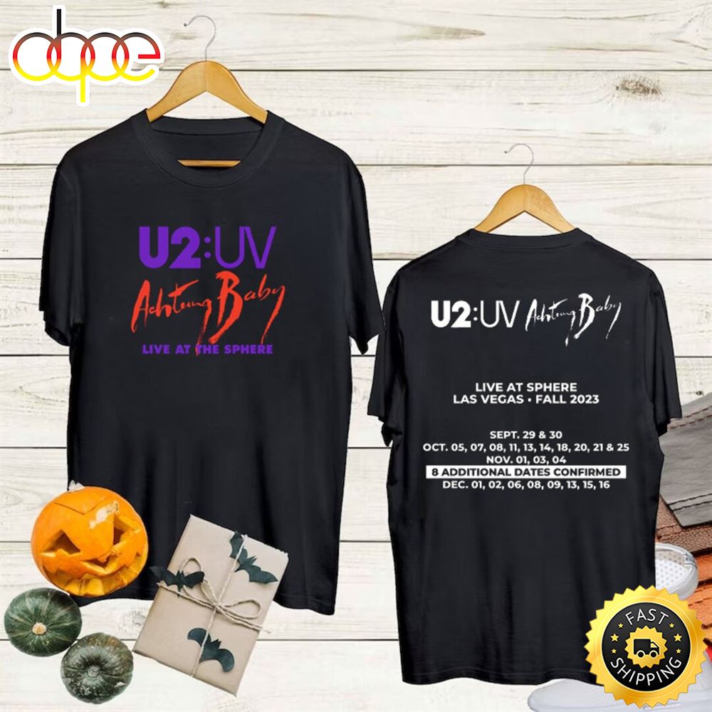 U2 Uv Achtung Baby Las Vegas Tour 2023 White T Shirt Llp1g0