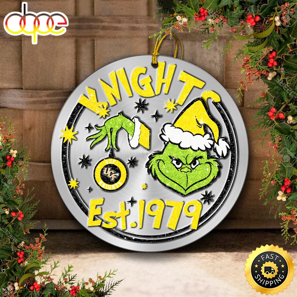 UCF Knights Grinch Circle Ornaments Christmas Fhz1sw