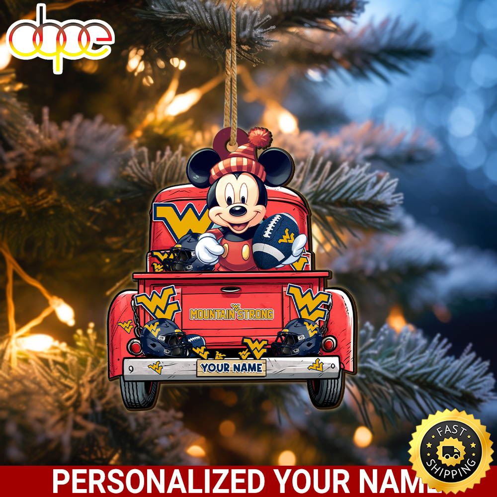 West Virginia Mountaineers Mickey Mouse Ornament Personalized Your Name Sport Home Decor A2j0qf.jpg
