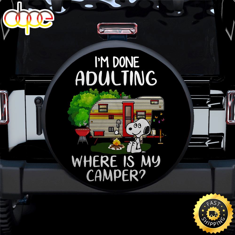 Where Is My Camper Snoopy Car Spare Tire Covers Gift For Campers