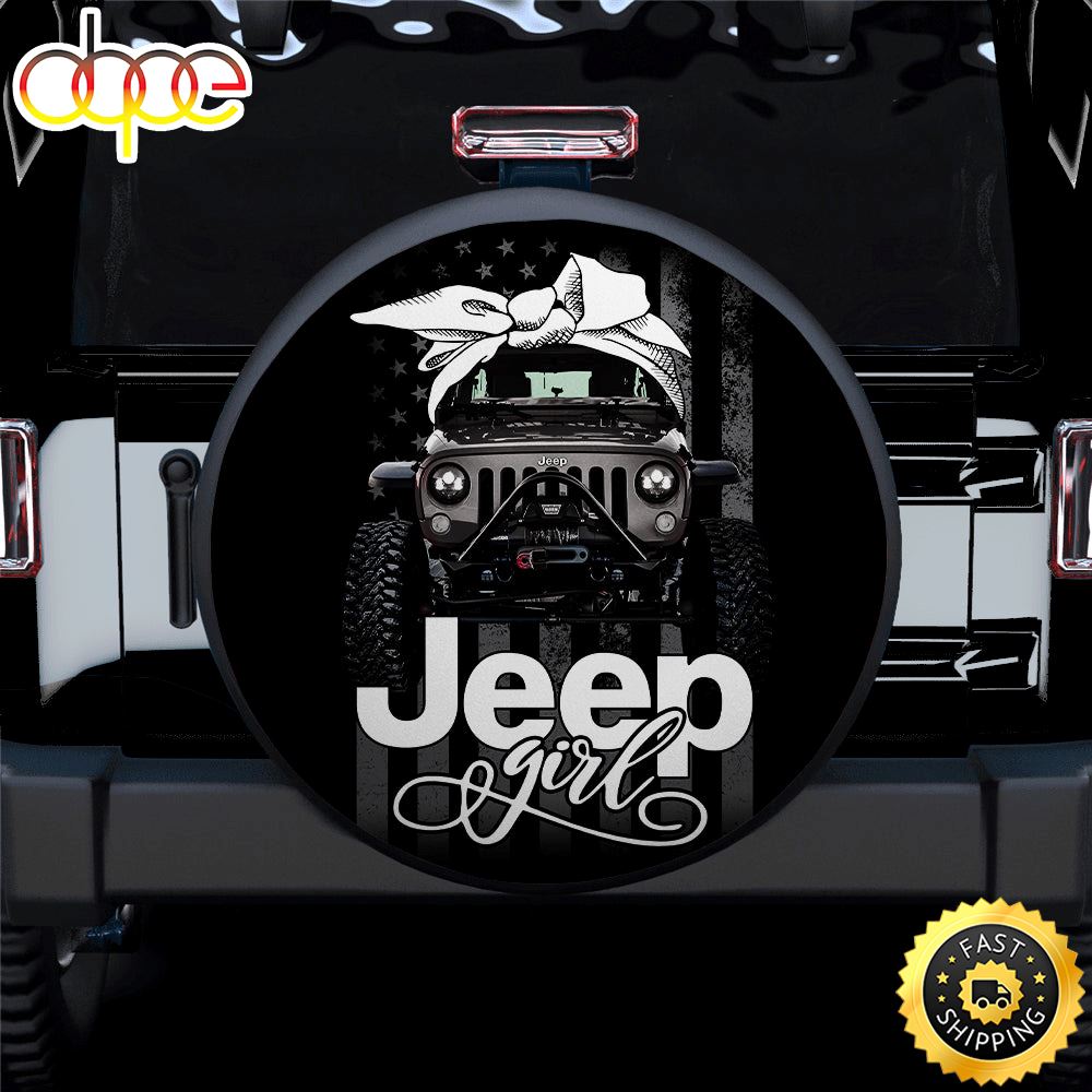 White Jeep Girl Car Spare Tire Covers Gift For Campers Lpcaw6