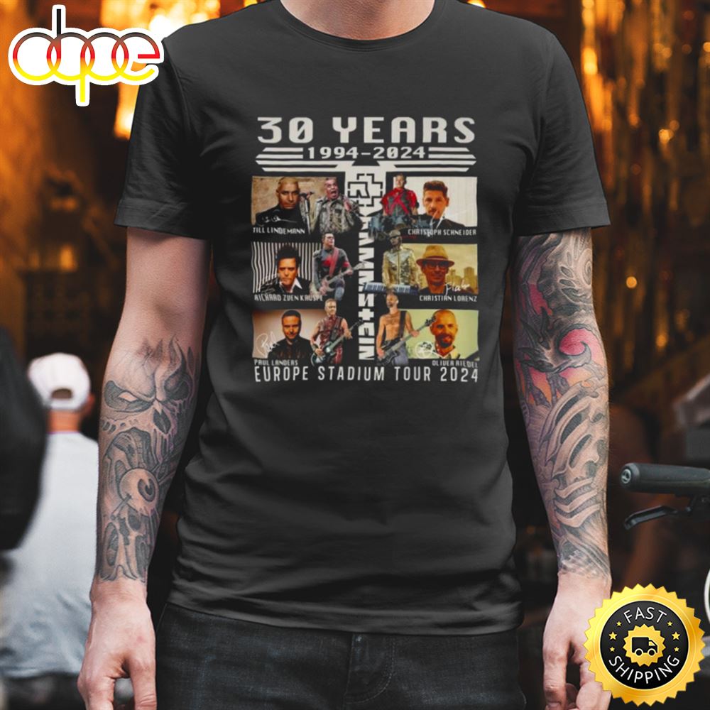 30 Years 1994 2024 Rammstein Europe Stadium Tour 2024 Shirt