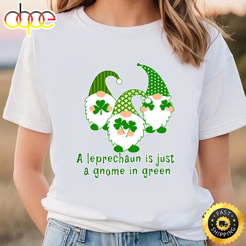 A Leprechaun Is Just A Gnome In Green Cute St Patricks Day T Shirt Tee