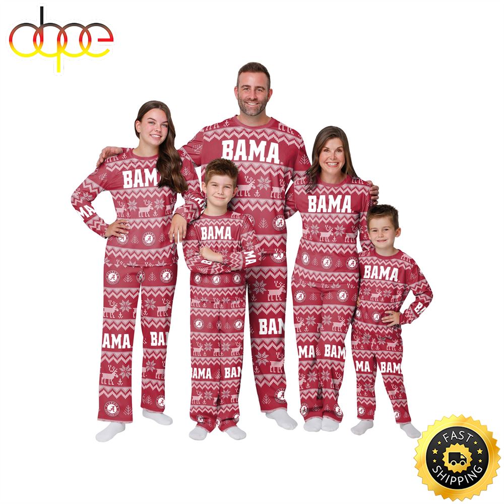 Alabama Crimson Tide NCAA Patterns Essentials Christmas Holiday Family Matching Pajama Sets M39iwi.jpg