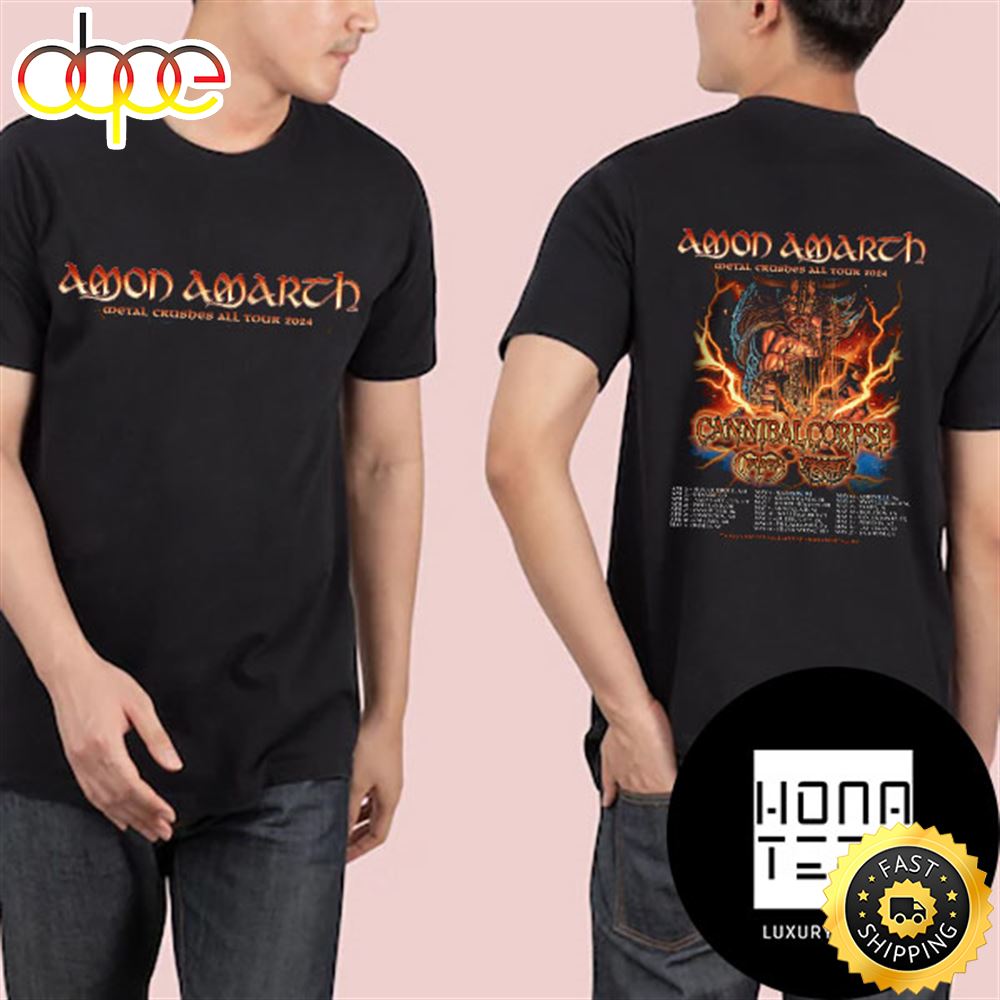 Amon Amarth Metal Crushes All Tour Vikings Of North America 2024 Fan Gifts Two Sides Classic Shirt Vmm4ek.jpg