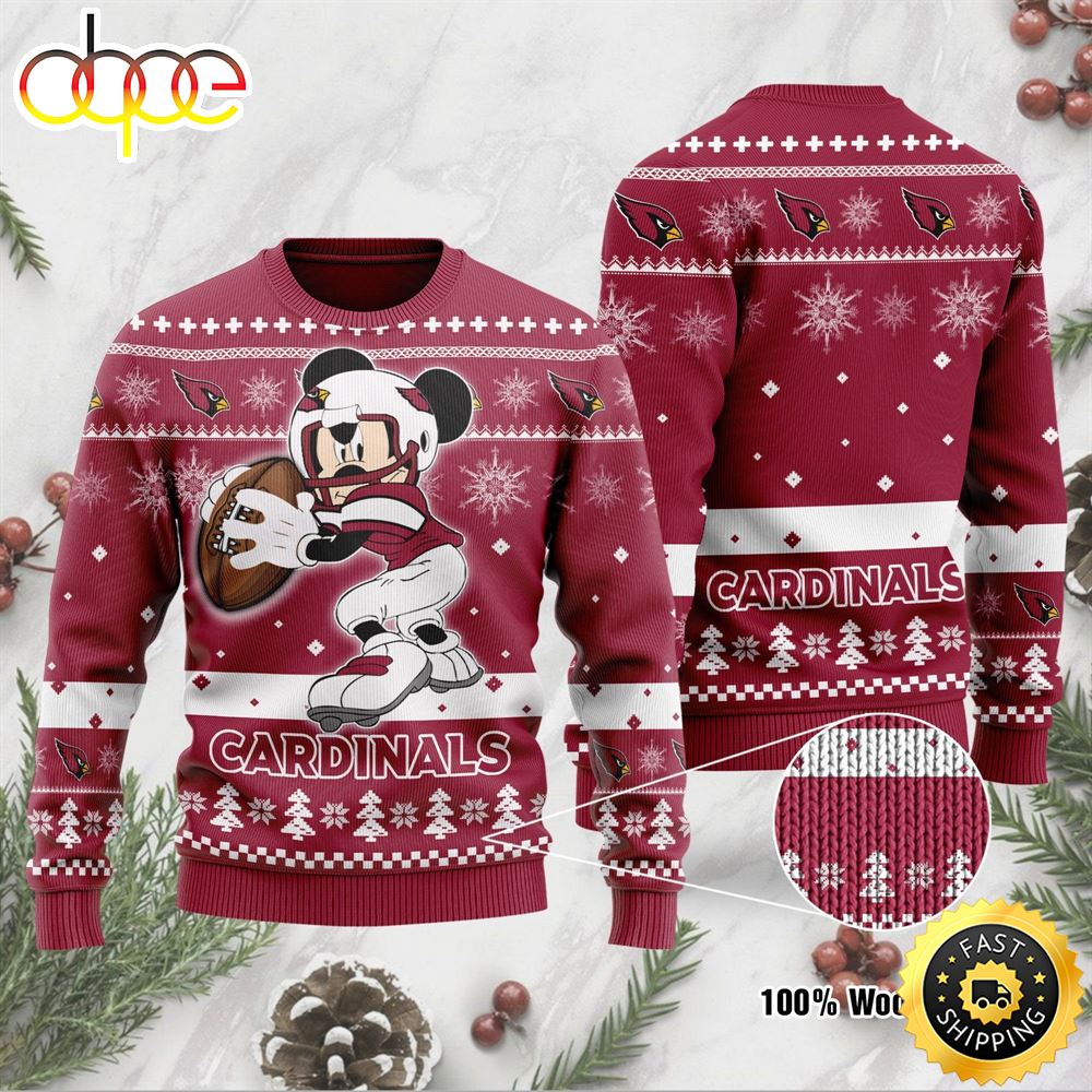 Arizona Cardinals Mickey Mouse Funny Ugly Christmas Sweater Perfect Holiday Gift Ou9dee.jpg