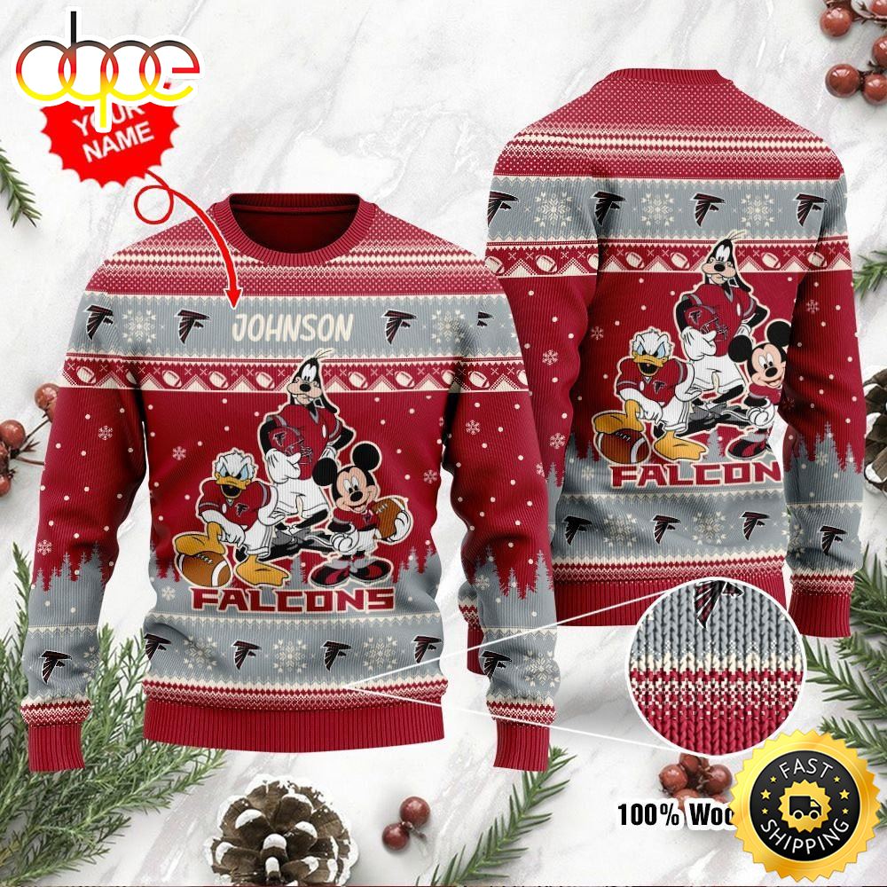 Atlanta Falcons Disney Donald Duck Mickey Mouse Goofy Personalized Ugly Christmas Sweater Perfect Holiday Gift Cseydb.jpg
