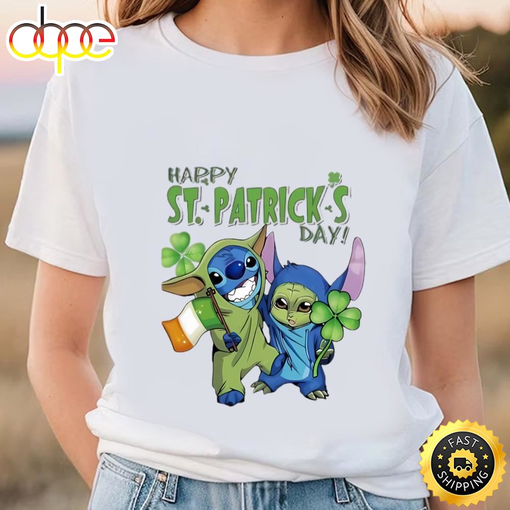 Baby Yoda And Stitch Irish Friends Happy St. Patrick’s Day Shirt T Shirt