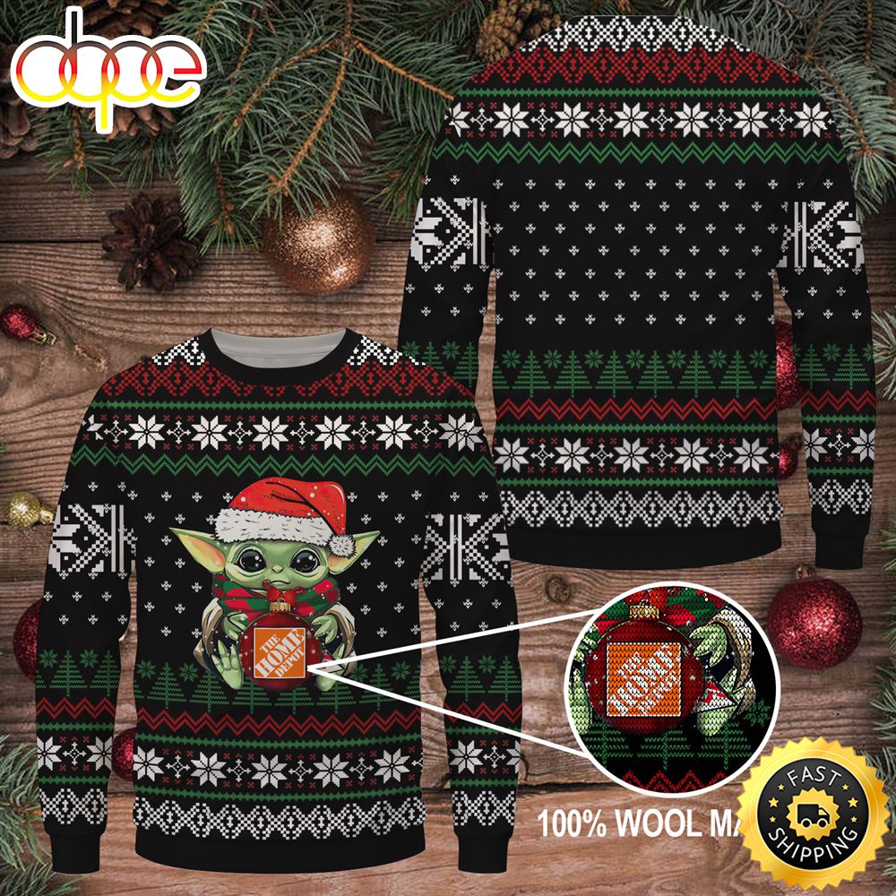 Baby Yoda Merry Christmas Home Depot Ugly Sweater