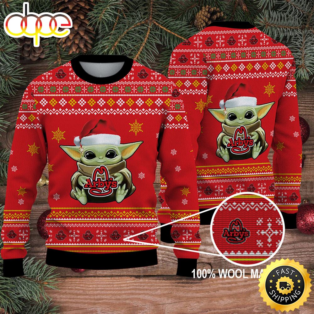 Baby Yoda Merry Christmas Ugly Sweater Arby's