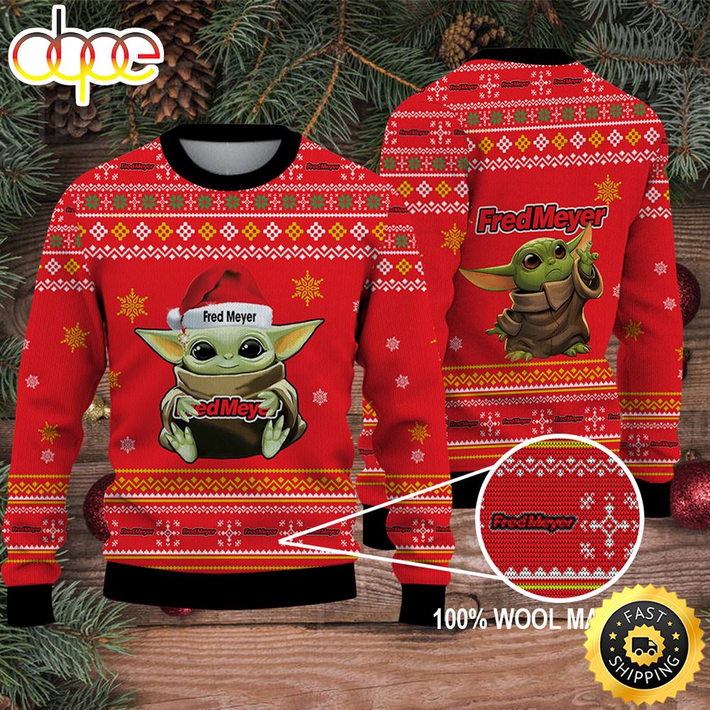 Baby Yoda Merry Christmas Ugly Sweater Fred Meyer