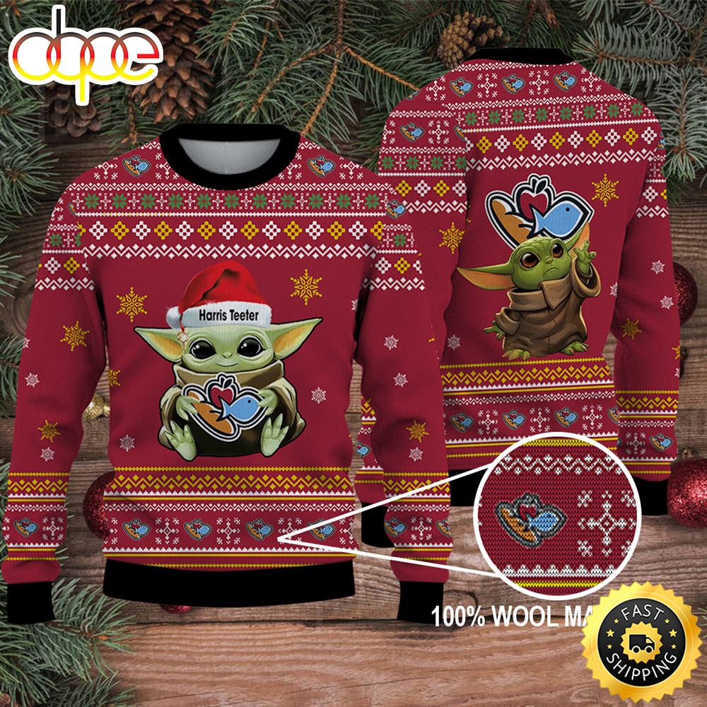 Baby Yoda Merry Christmas Ugly Sweater Harris Teeter