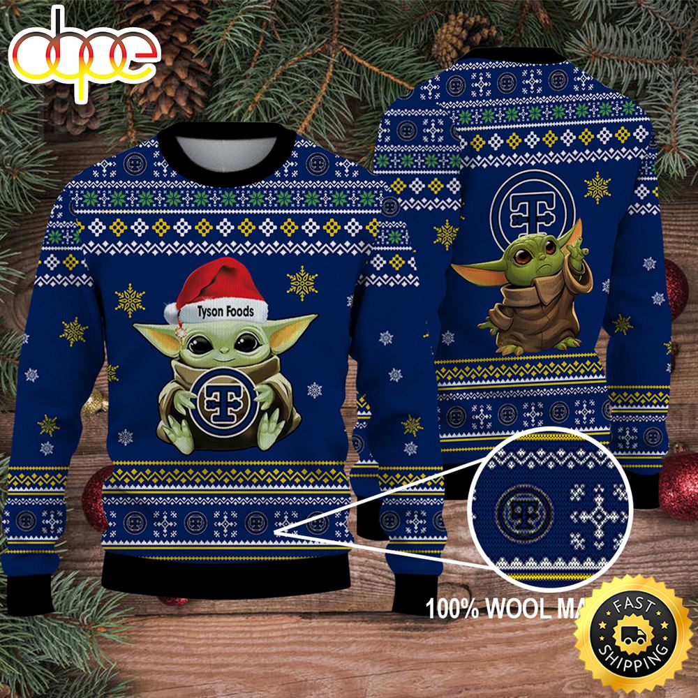 Baby Yoda Merry Christmas Ugly Sweater Tyson Foods