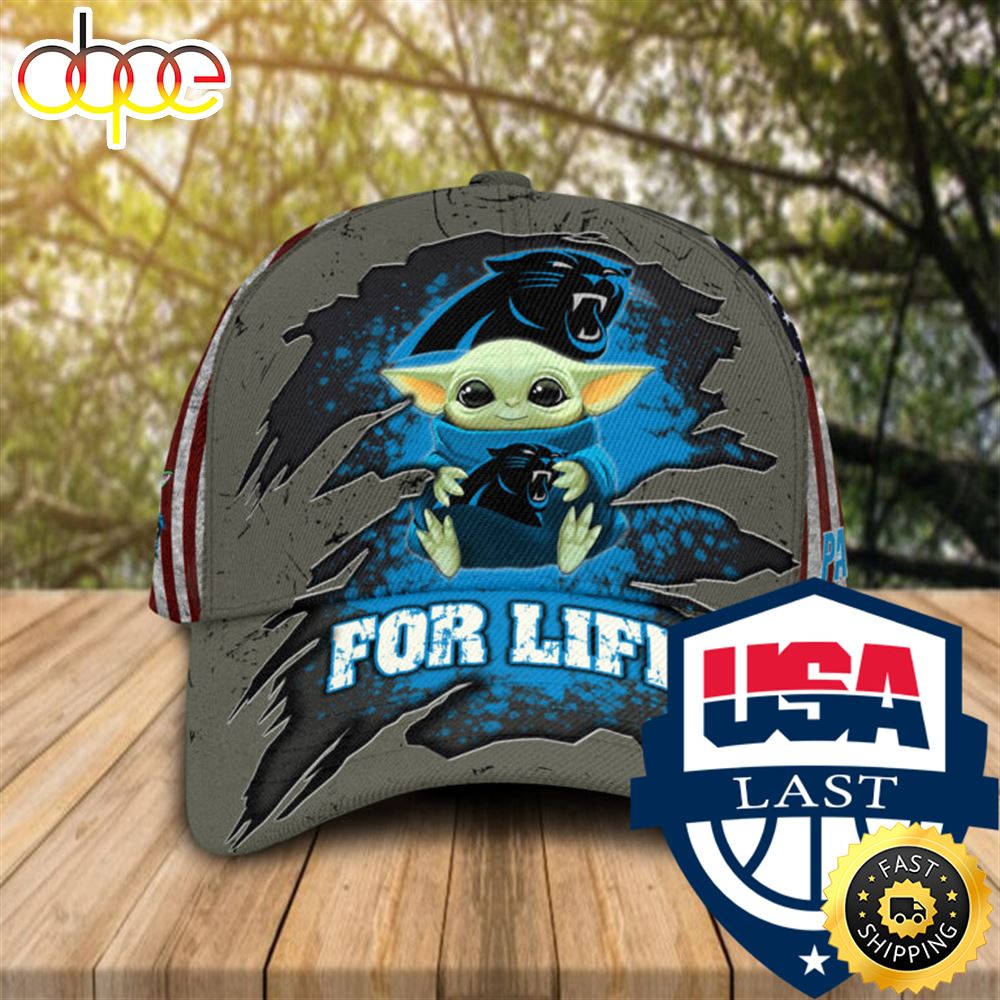 Baby Yoda NFL Carolina Panthers For Life Cap