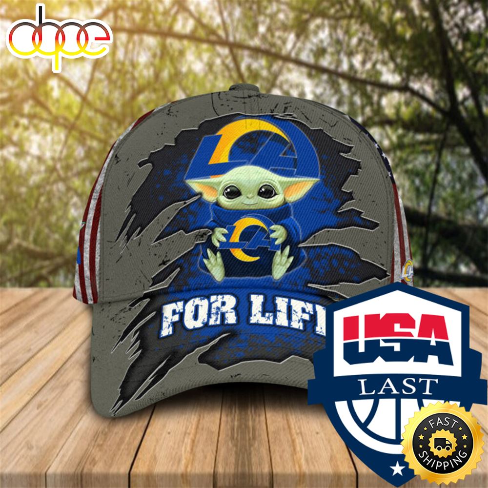 Baby Yoda NFL Los Angeles Rams For Life Cap