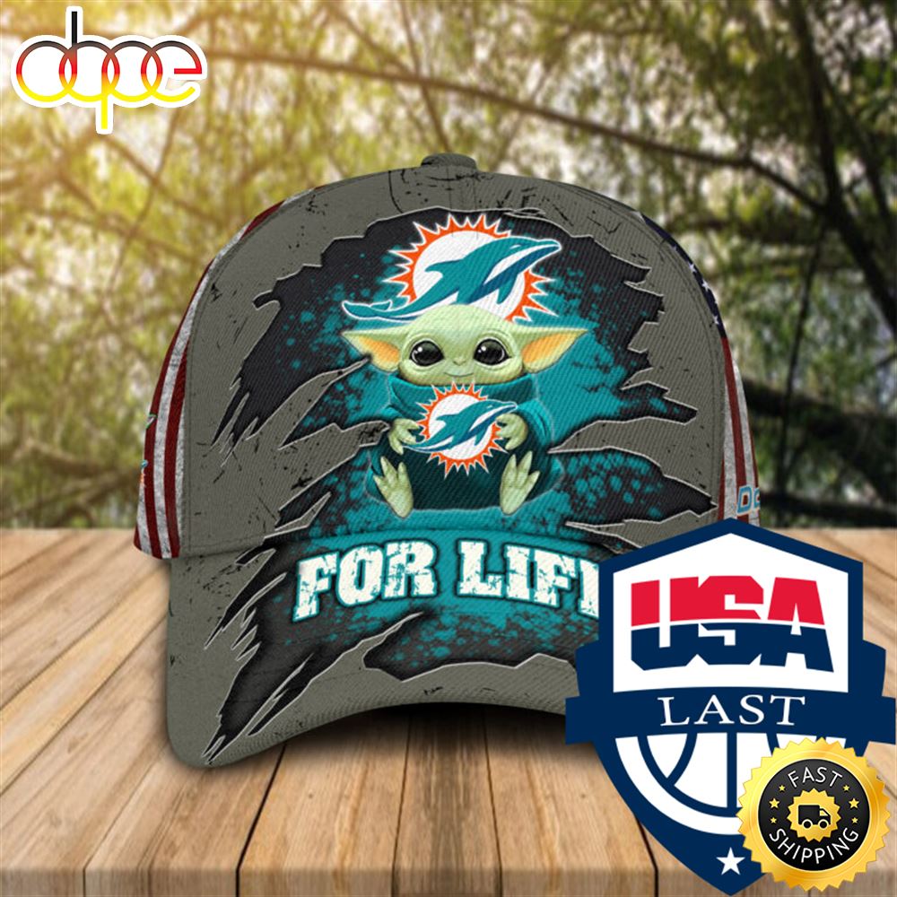 Baby Yoda NFL Miami Dolphins For Life Cap