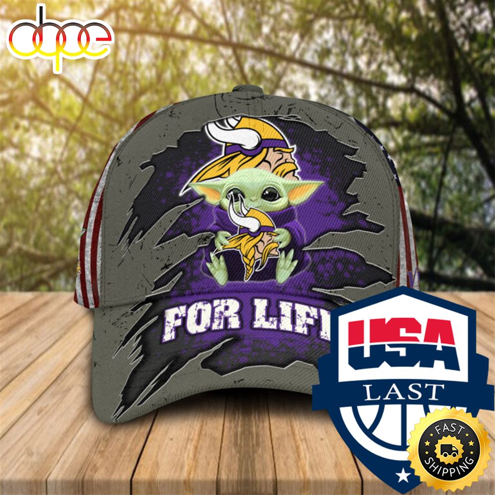 Baby Yoda NFL Minnesota Vikings For Life Cap