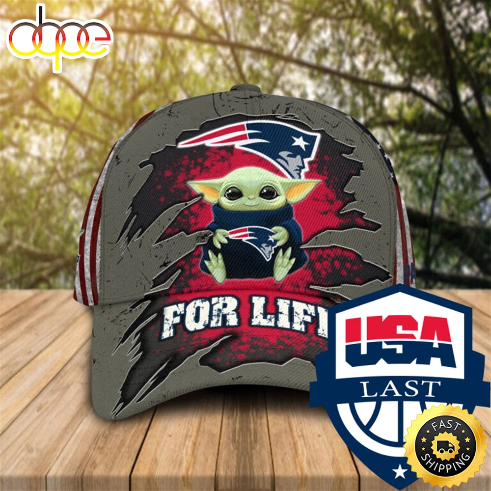 Baby Yoda NFL New England Patriots For Life Cap