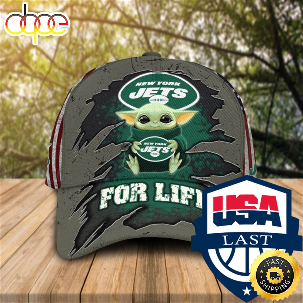 Baby Yoda NFL New York Jets For Life Cap