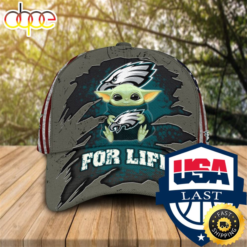 Baby Yoda NFL Philadelphia Eagles For Life Cap