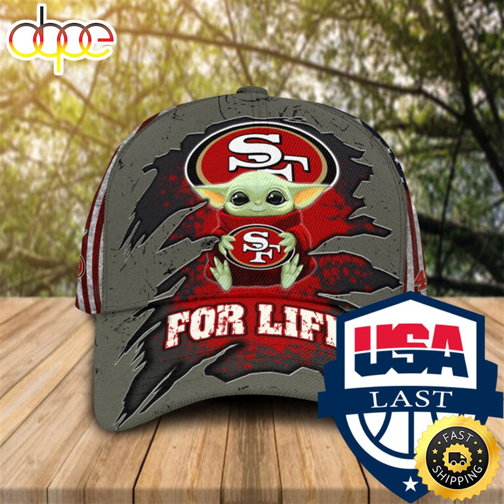 Baby Yoda NFL San Francisco 49ers For Life Cap