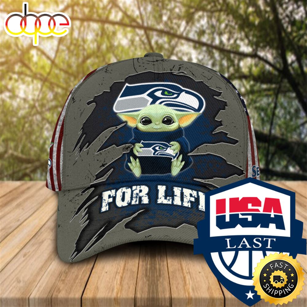 Baby Yoda NFL Seattle Seahawks For Life Cap