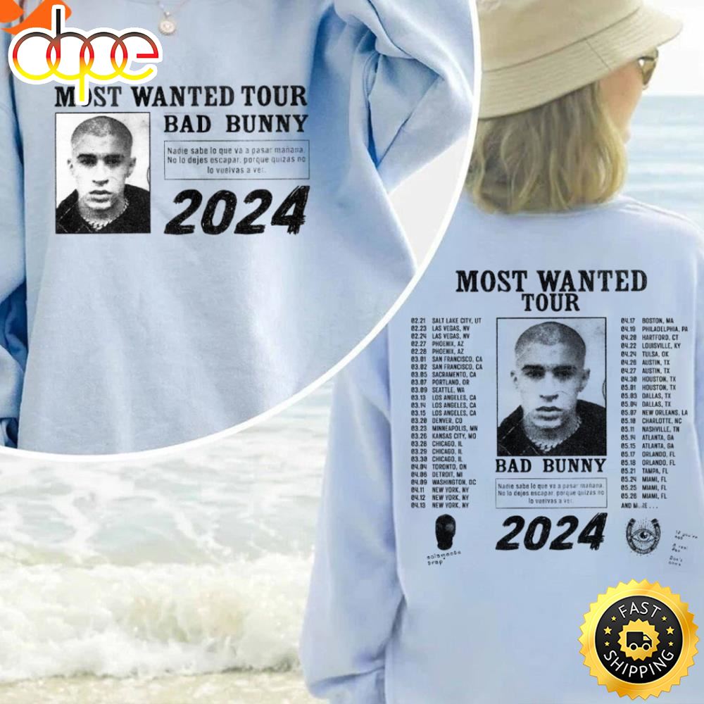 Bad Bunny Most Wanted Tour 2024 T Shirt Tshirt