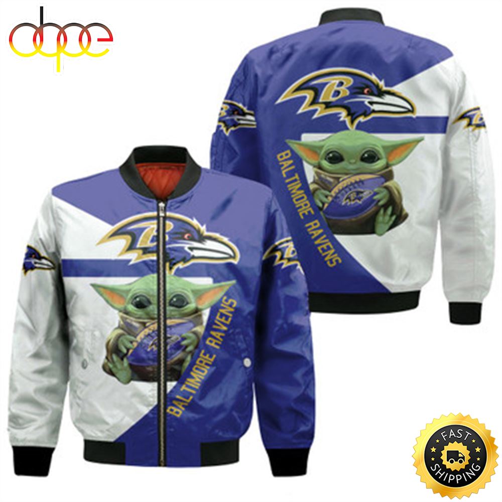 Baltimore Ravens X Baby Yoda 3D T Shirt Hoodie Jersey Bomber Jacket
