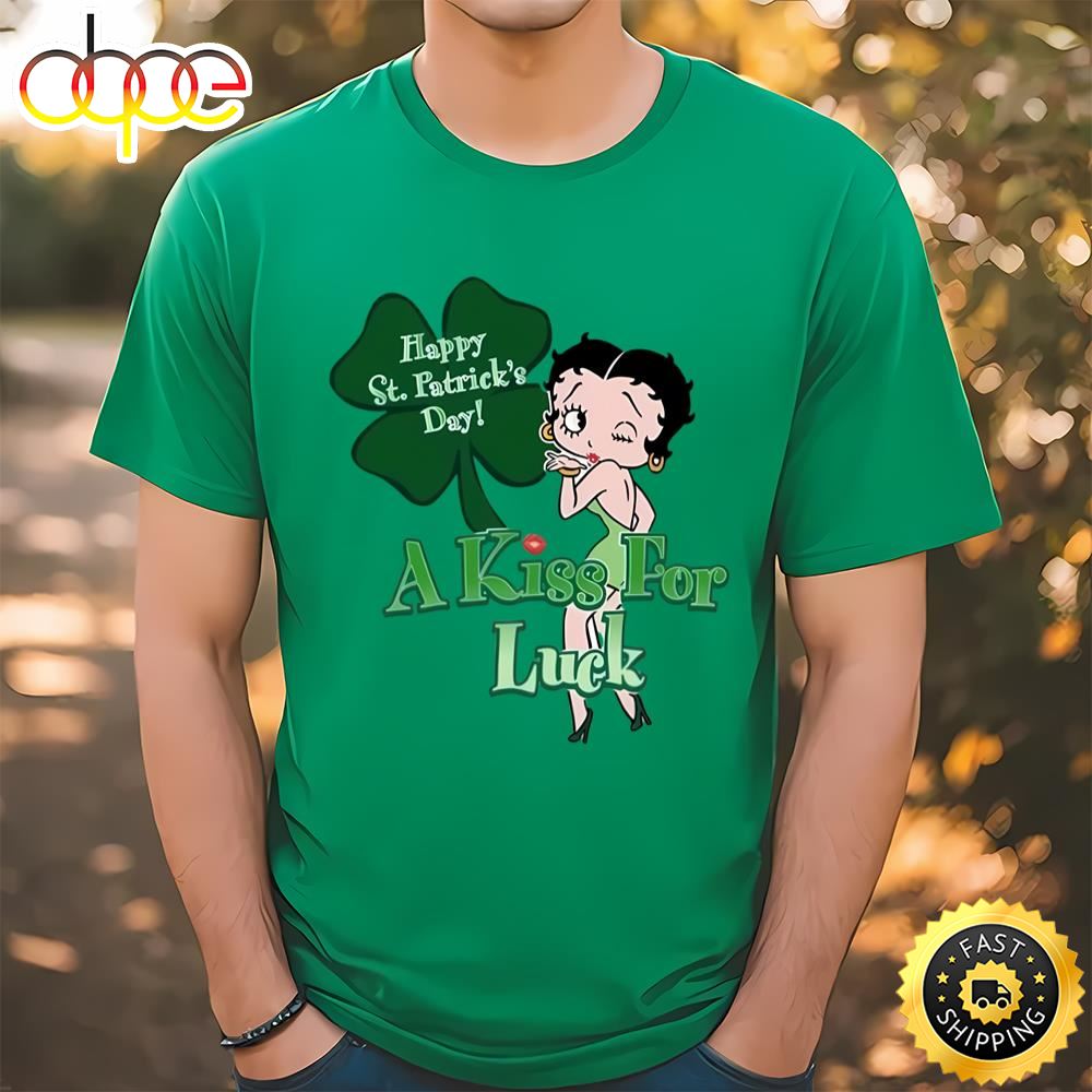 Betty Boop St. Patrick’s Day Betty A Kiss For Luck Shirt Tee