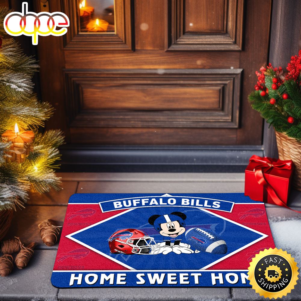 Buffalo Bills Doormat Sport Team And Mickey Mouse NFL Doormat
