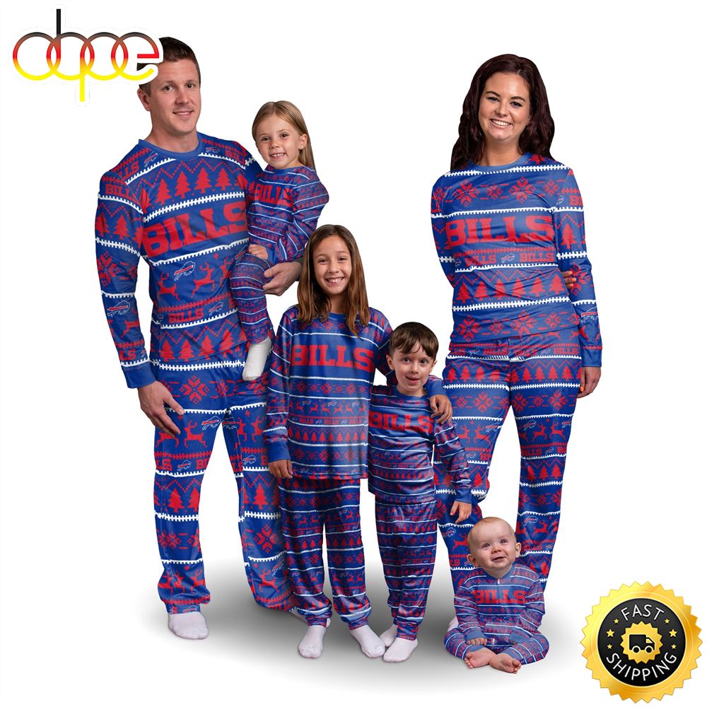 Buffalo Bills NFL Patterns Essentials Christmas Holiday Family Matching Pajama Sets Rsld5a.jpg