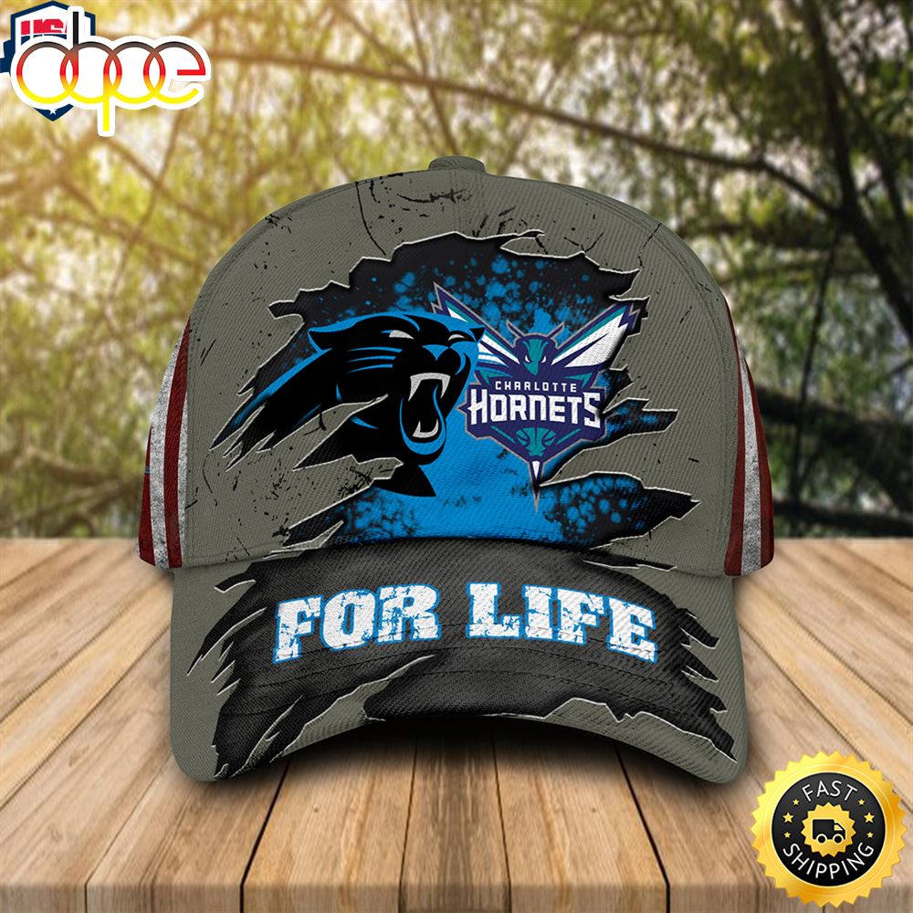 Carolina Panthers Charlotte Hornets For Life Cap