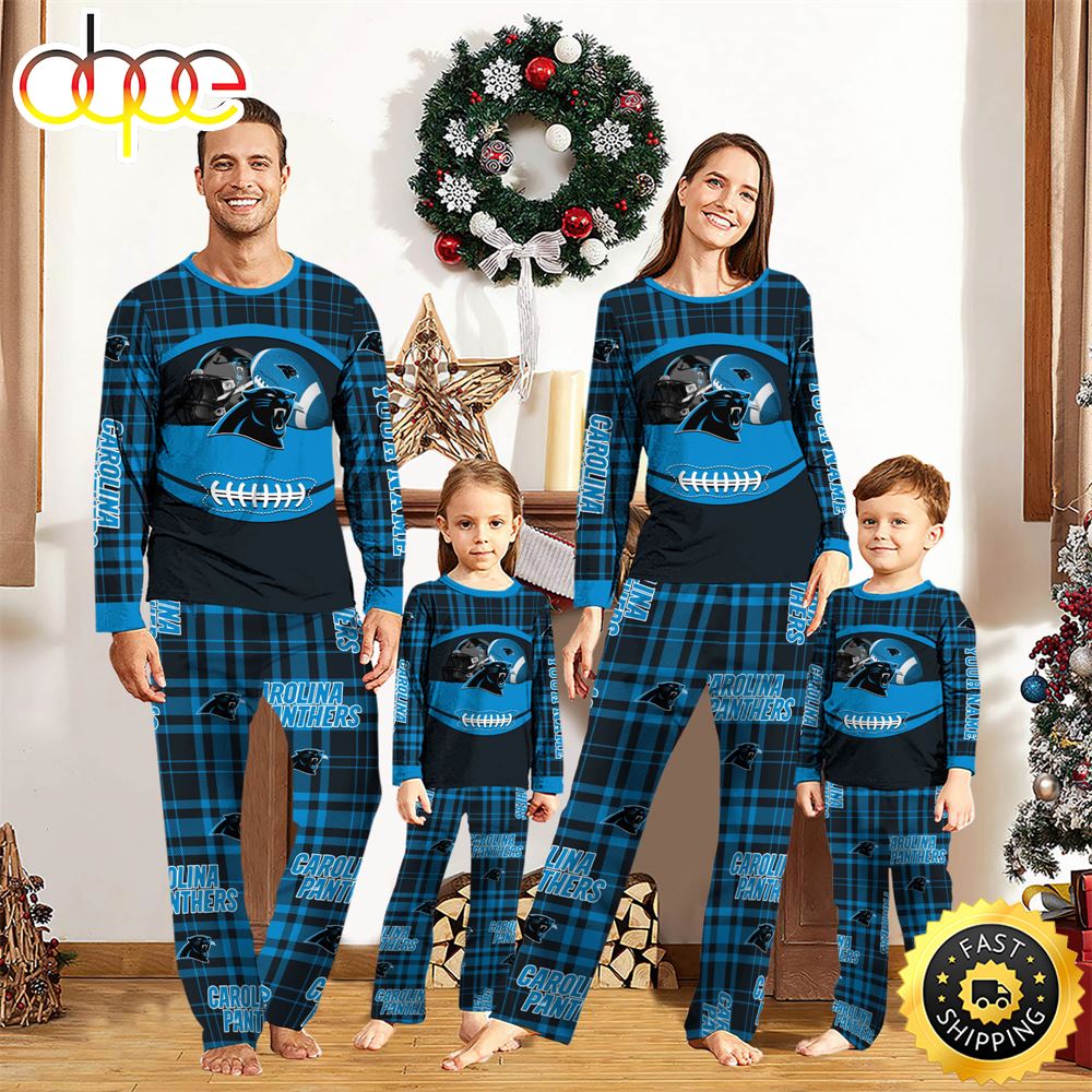 Carolina Panthers NFL Custom Your Name Football Team Pajamas